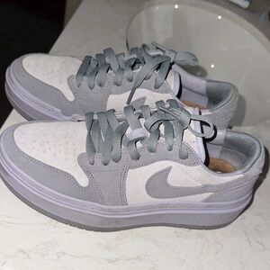 Nike Gray and White Jordar Nike air sneakers platform